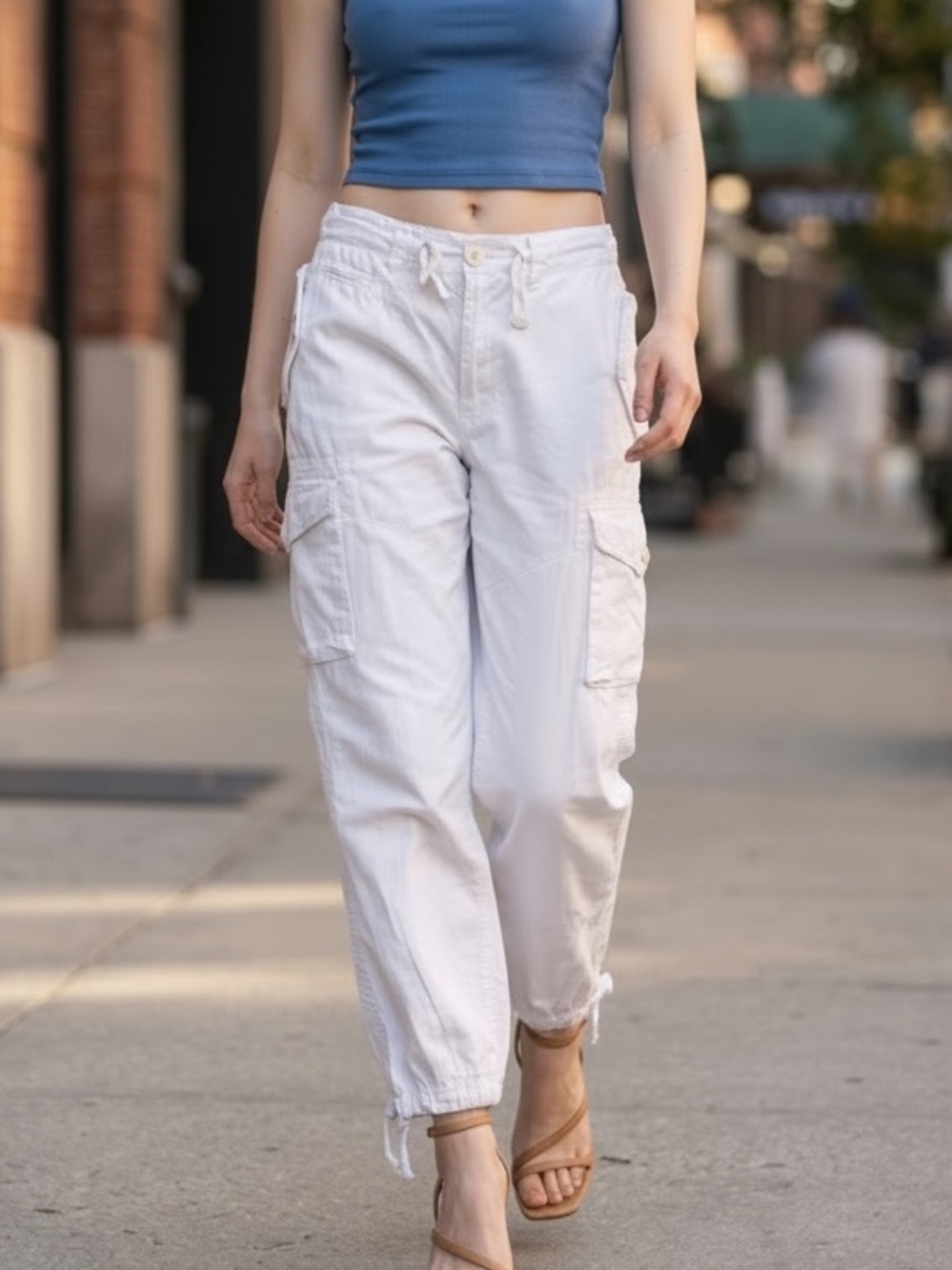 Polo by Ralph Lauren Cargo Joggers White Pants Cargo Athleisure Utility Joggers